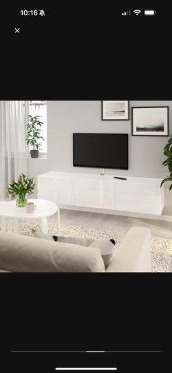 White TV unit with Doors | Pre Assembled