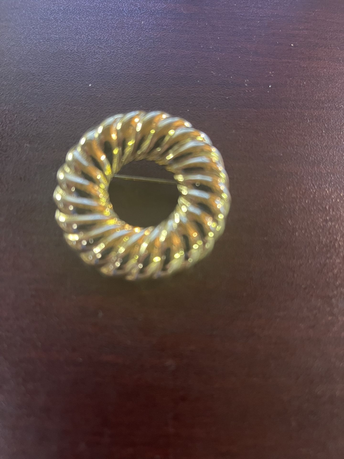 Vintage Swirl Gold-Tone Brooch β $3