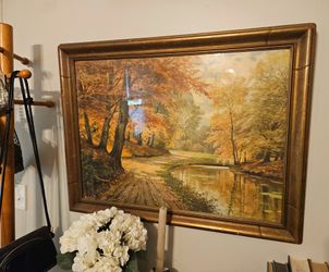 24 x 36 Framed Autumn Landscape Painting