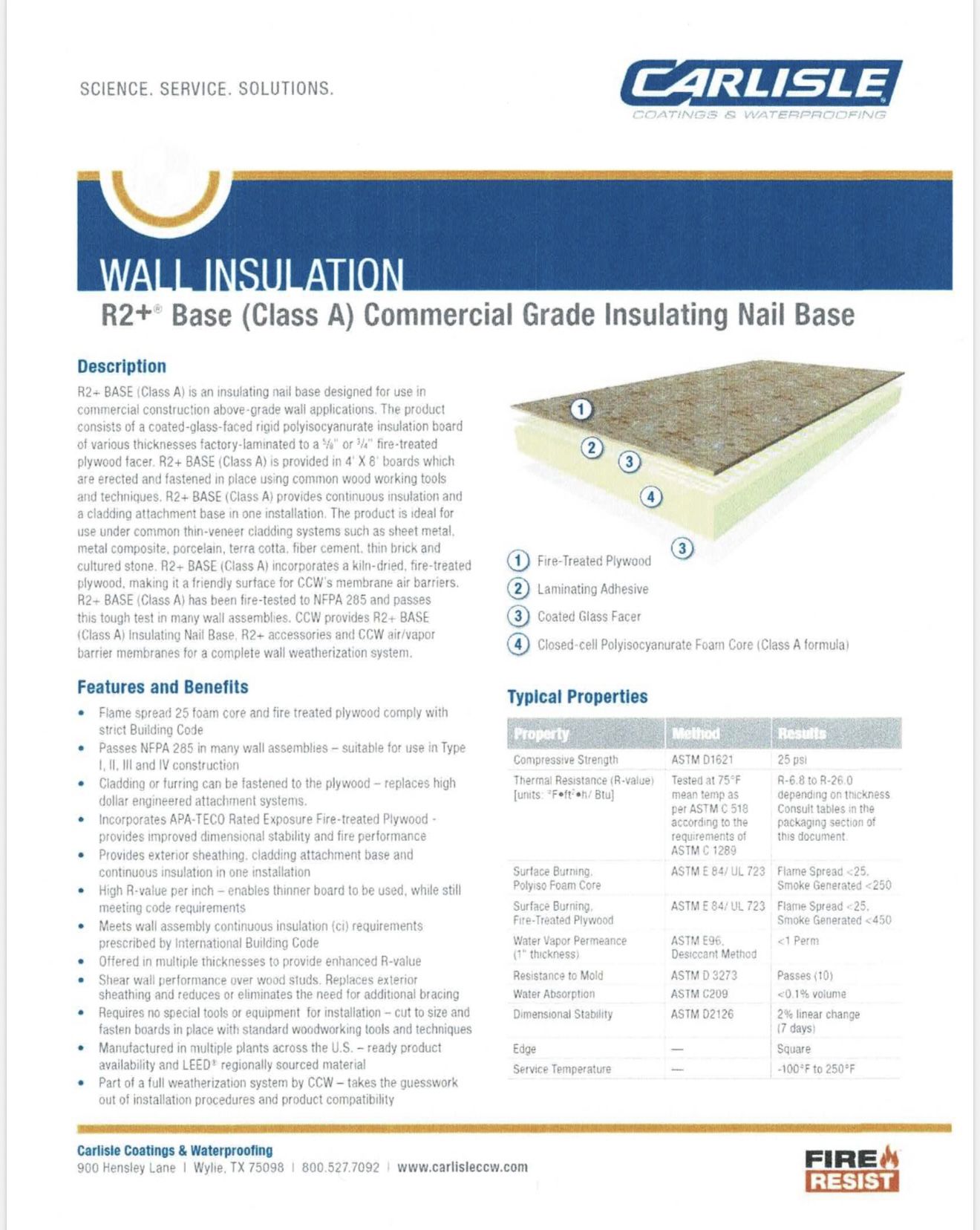 CARLISLE Wall Insulation Board