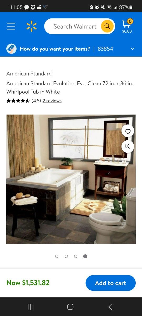 American standard drop in jetted tub (72" x 36")