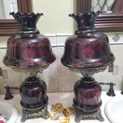 2 Vintage Purple Lamps-Working-$95 EACH