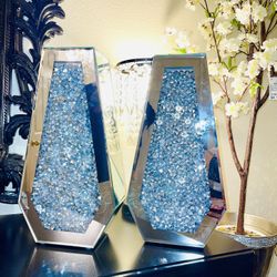 Crushed Crystal Diamond Flower Vase/ Decor Vase