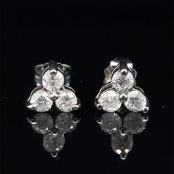 14KT White Gold Diamond Earrings 1.10g .4CTW I-851