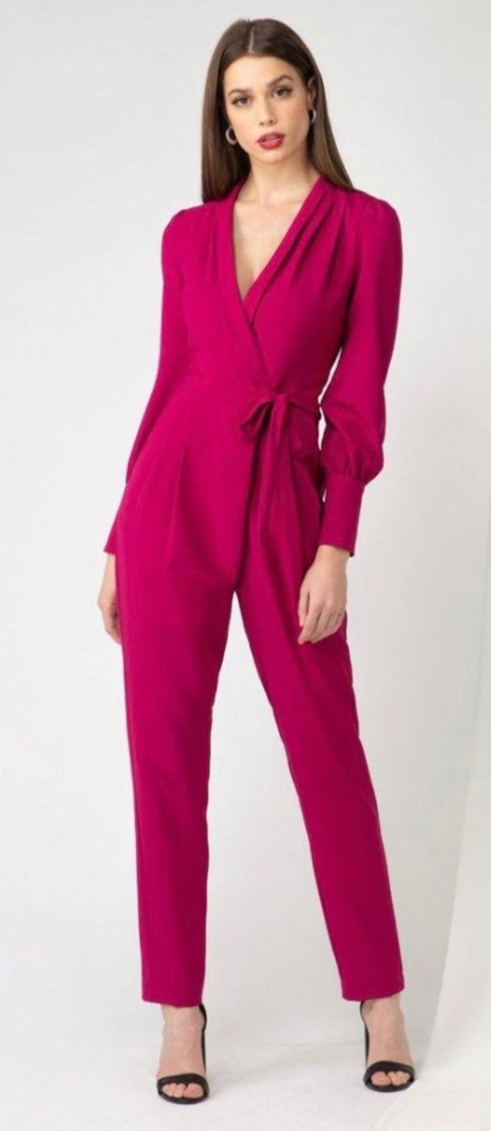 NWT Adelyn Rae Boysenberry Wrap Jumpsuit