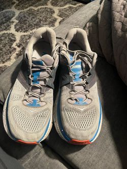 Hoka One One Gaviota 2 running shoes in a gray and blue colorway.   Size men’s 11.5
