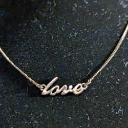 Gold Tone Love Fashion Necklace