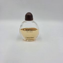 Vtg. Calvin Klein Obsession for Men .5 Fl Oz Bottle Cologne 85% FULL 1.5 oz.