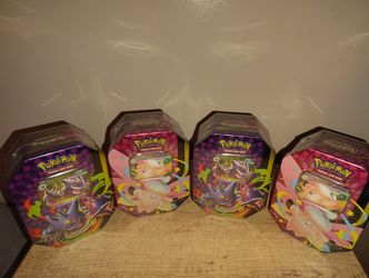 Pokemon Gengar and Clefairy Tins Lot Of 4
