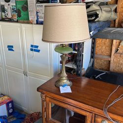 Vintage Brass And Glass Lamp