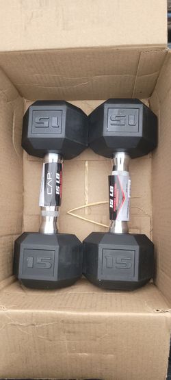 NEW IN BOX Rubber Hexagon Dumbbells-15lbs Cash or Zelle