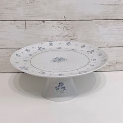 Vintage Stafford Fine China "Provence" Blue Floral Cake Stand PRICE FIRM