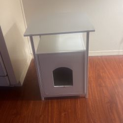 Cat Litter Box Night Stand With Tray 