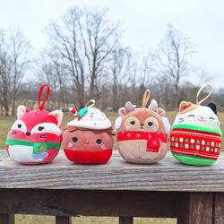 Squishmallows Christmas Ornaments 4" Holiday Plush Cam Cat Sivi Hot Cocoa Fifi Fox