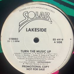 LAKESIDE- TURN THE MUSIC UP 12’ RECORD 80’S FUNK OLD SCHOOL 80’S FUNK BOOGIE FUNK 