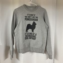 Large Black Pomeranian On A Grey Sweatshirt