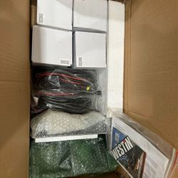 New Westin Outlaw Bumper Off Road Truck Square LED - 4 HyperQ LED Fog lights 2 Mounting Brackets - Part # 58-9915 - Silverado Ford RAM GMC Sprinter