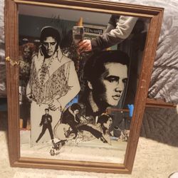 Late 1960s Mirrored Framed Elvis Picture