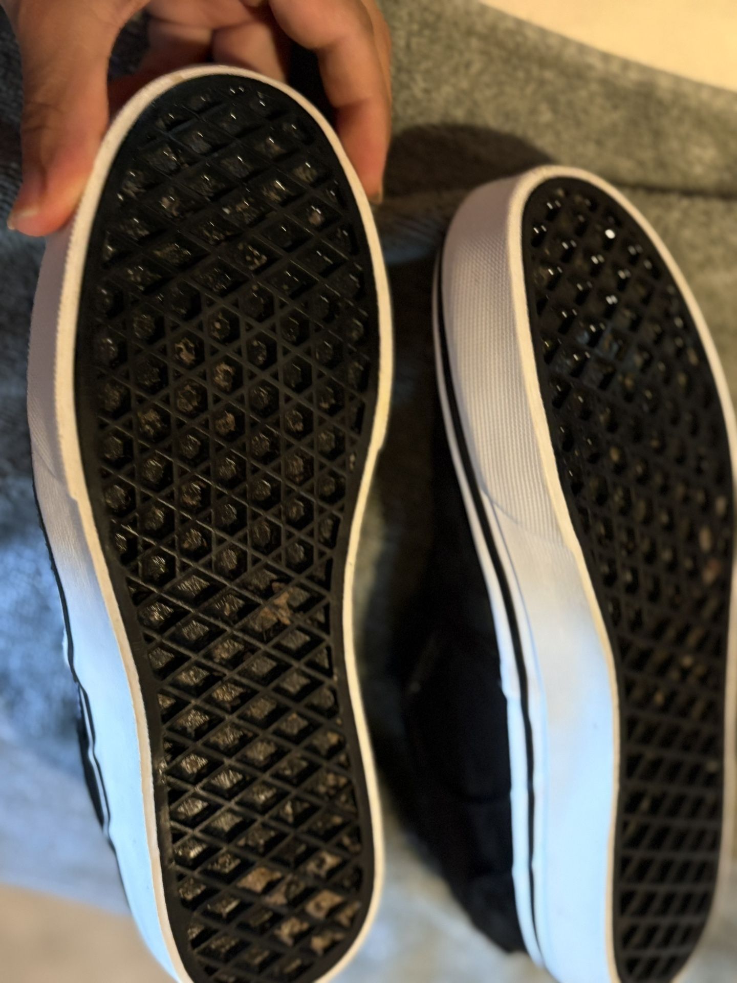 Vans Checkered Asher Black/black Canvas Slip on Skate Shoes