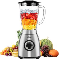 Uten 800W High-Speed Countertop Blender with 60 oz Glass Jar – 5 Speeds + Pulse