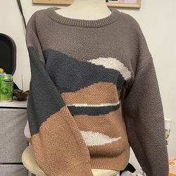 Brown crew neck sweater