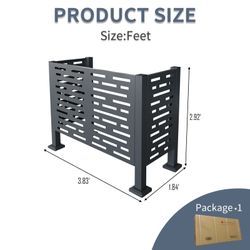 4ftx2ft Air Conditioner Fence for Outdoor Units,Metal Privacy Fence Cover, Perfect to Conceal Air Conditioning Units,3- Fence Panels