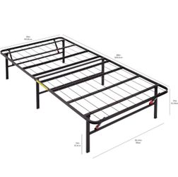 Folding Single Bad Frame Platform Mattress Support Under-Bed Storage 80”X30”