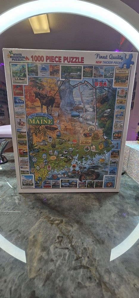 2012 White Mountain Puzzle MAINE State Map Puzzle New