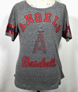 Los Angeles Angels MLB Heart and Soul Charcoal T-Shirt Women's XL