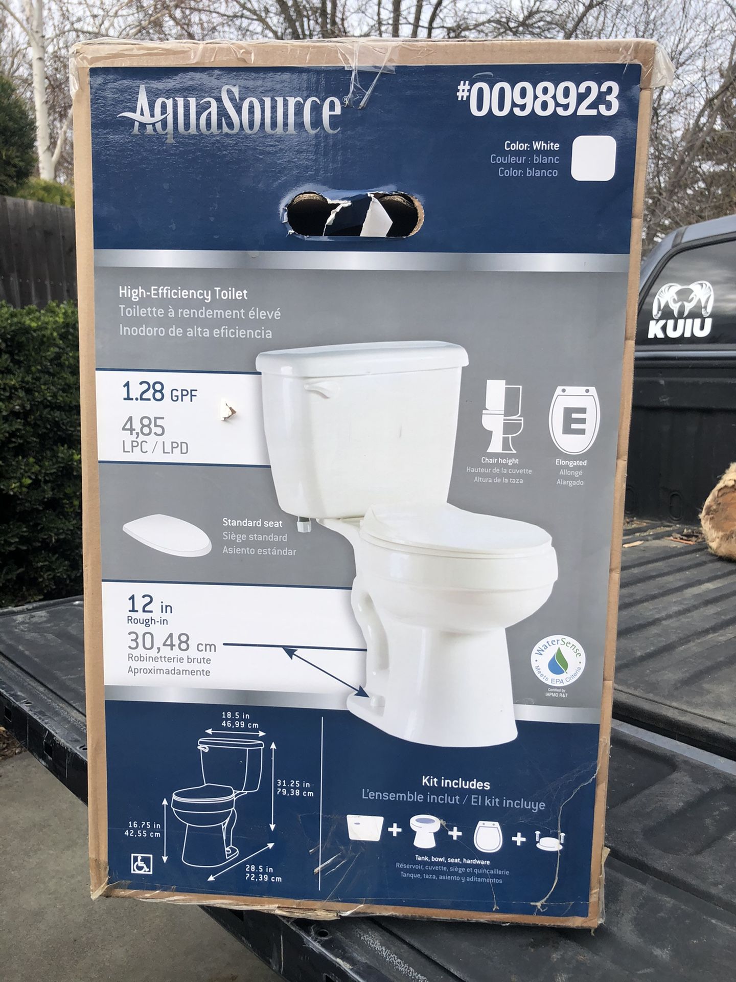 Toilet - Brand New - AquaSource High Efficiency Toilet - #0098923