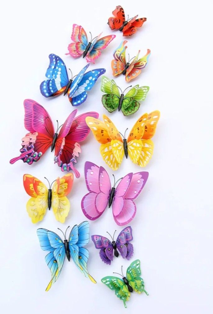 12 Butterfly Magnets Wall Decor Stickers
