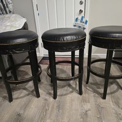 3 Large Swivel Bar Stools