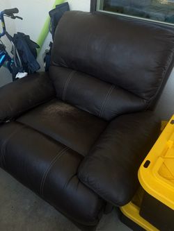 Electric Dark Brown Leather Recliner Chair