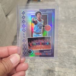 Ja Morant 2019 ,20 N.B.A Hoops Premium Stock Holo Rookie Basketball Card