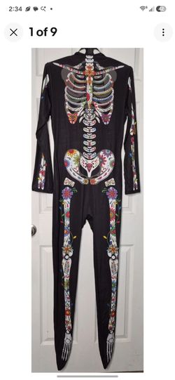 Day of the Dead Skeleton Costume Jumpsuit