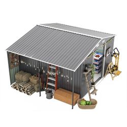 (New in box need assembly) 10’ x 12’ Galvanized Steel Metal Storage Shed w/window Outdoor Garden