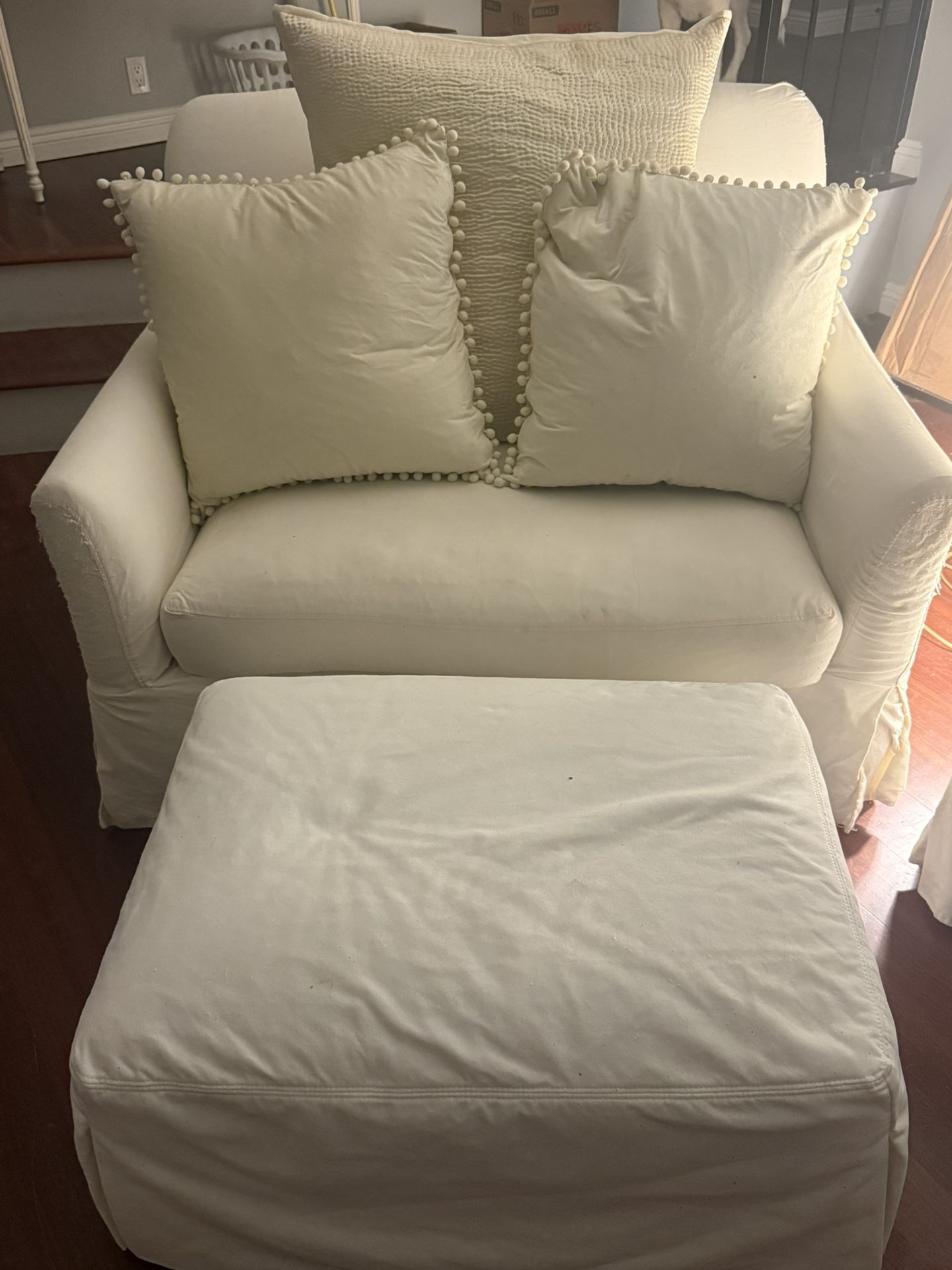 Oversized goosedown chair w/ slipcover