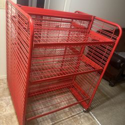 Heavy-Duty Commercial Metal Rolling Display Rack – 54”x36”x39” 