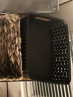 Black Plastic Storage Basket