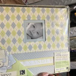 Whouse FRAME A NAME® YOUR E PERSONALIZE THIS SCRAPBOOK WITH THE ENCLOSED ALPHABET ANNITTE TATUM® BABY Boy SCRAPBOOK KIT KeCompany Seraphook Kits