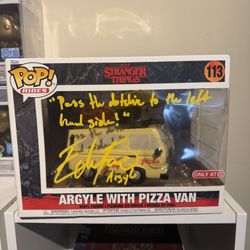 Stranger Things Funko Pop Signed Argyle Pizza Van 