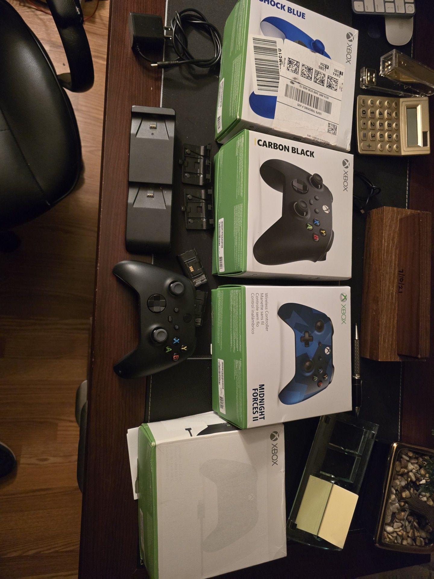 Xbox controllers and charging dock