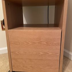 1 Drawer and 1 Shelf Laminate File Cabinet on Wheels