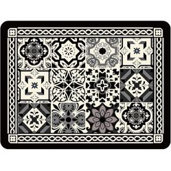 Non-Slip Backing Heat Resistant Mat, Perfect Kitchen Decor, (Black Brick 12"x16")