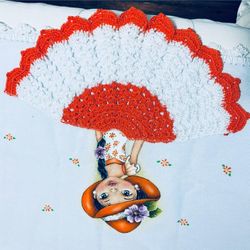 Hand Made Kitchen Towal, From Brazil Crocheted 