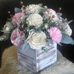 Wood Flowers Centerpieces