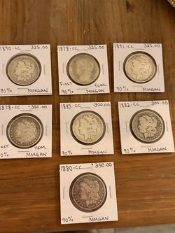 Carson City Morgan silver dollars.  Rare, high relief 1921 piece dollars.