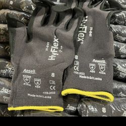 Lots Of Hyflex By Ansell Safety Gloves - 185 Pairs - Assorted Sizes And Colors