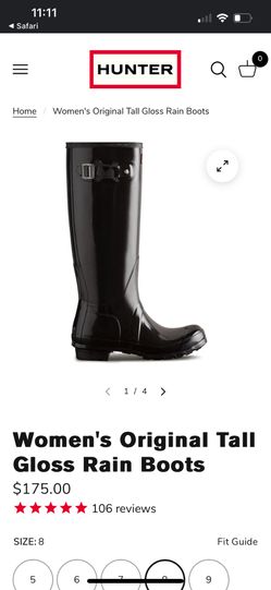 NIB Hunter Boots Size 8