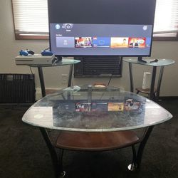 55 Inch Smart TV, Glass Table With End Tables, Xbox 1